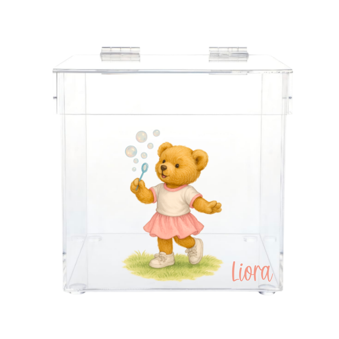 Personalized Lucite Kippah & Accessories Box