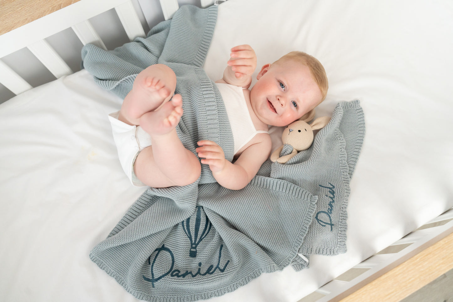 Personalized Soft Knit Cotton Baby Blanket