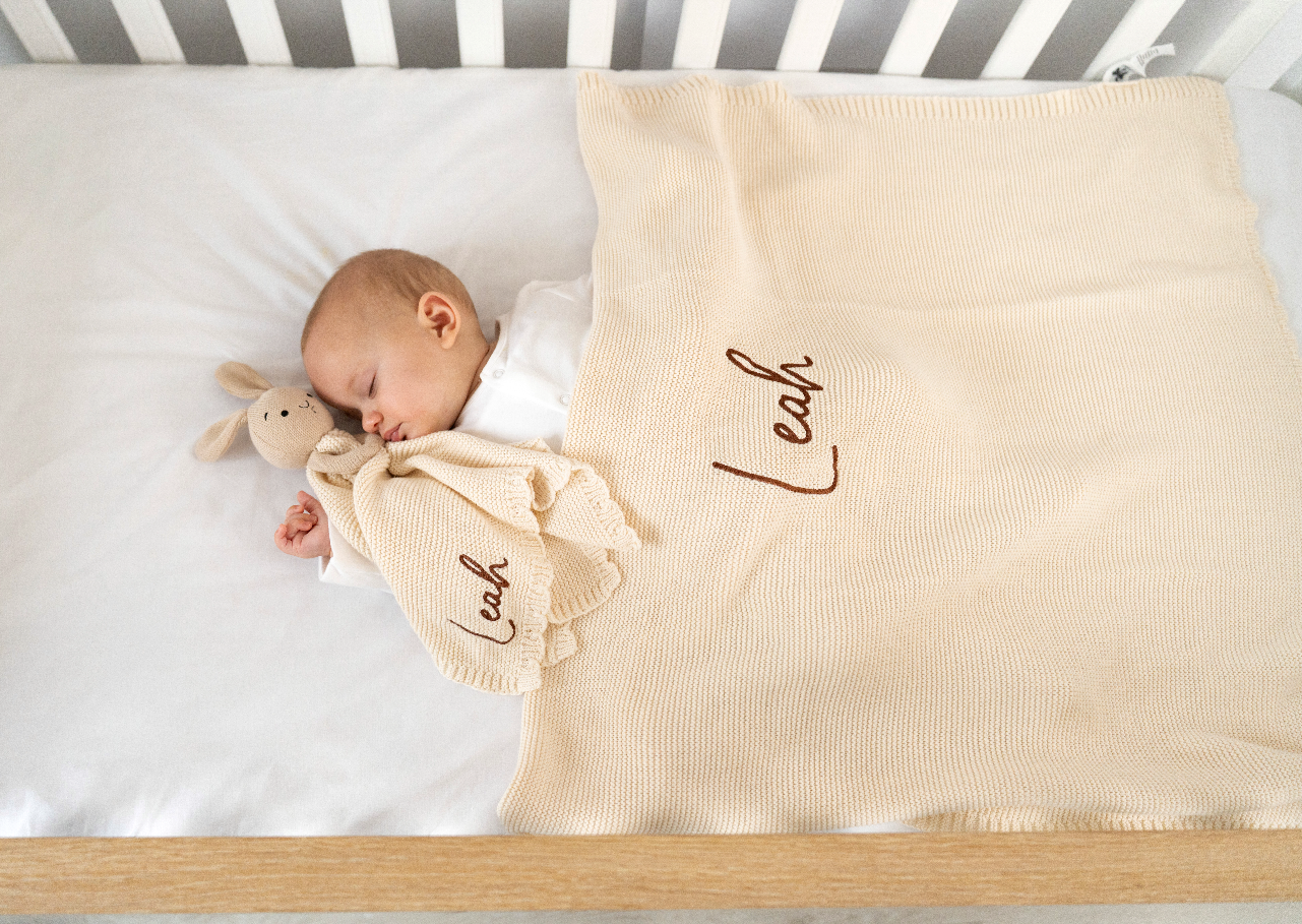 Personalized Soft Knit Cotton Baby Blanket