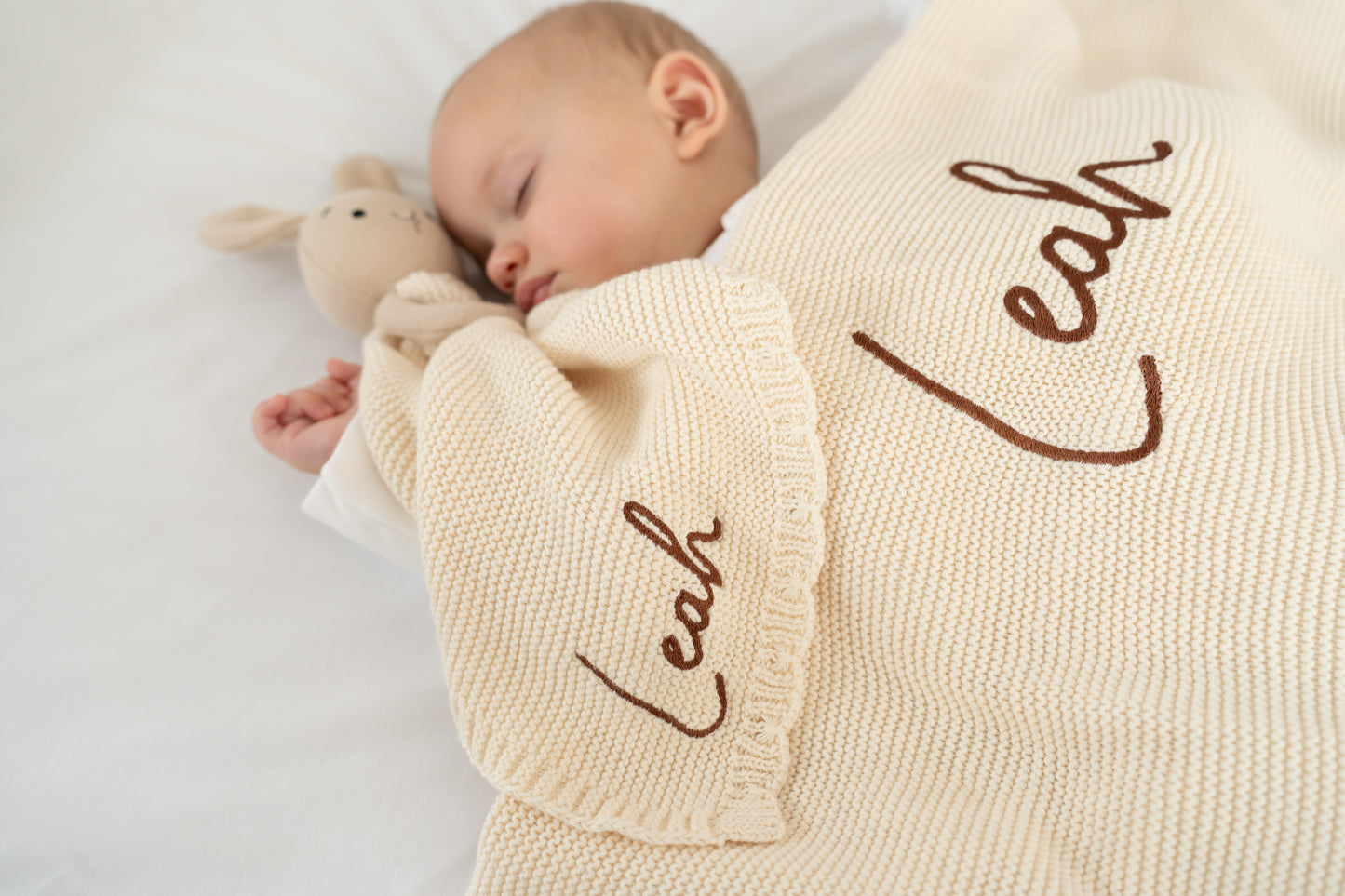 Personalized Soft Knit Cotton Bunny Lovey