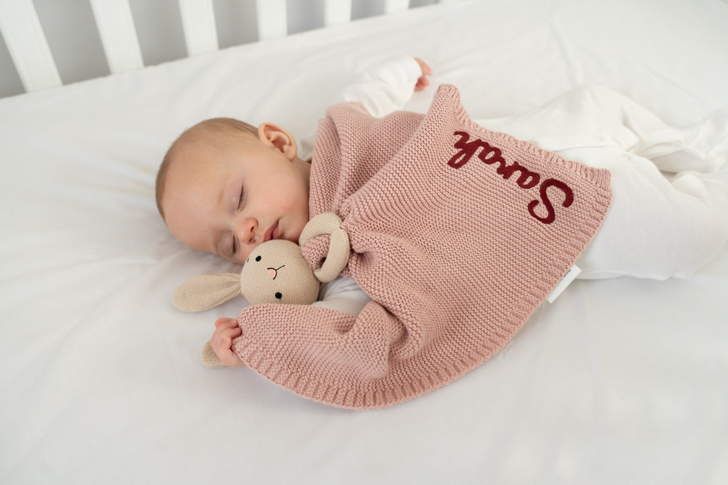 Personalized Soft Knit Cotton Bunny Lovey