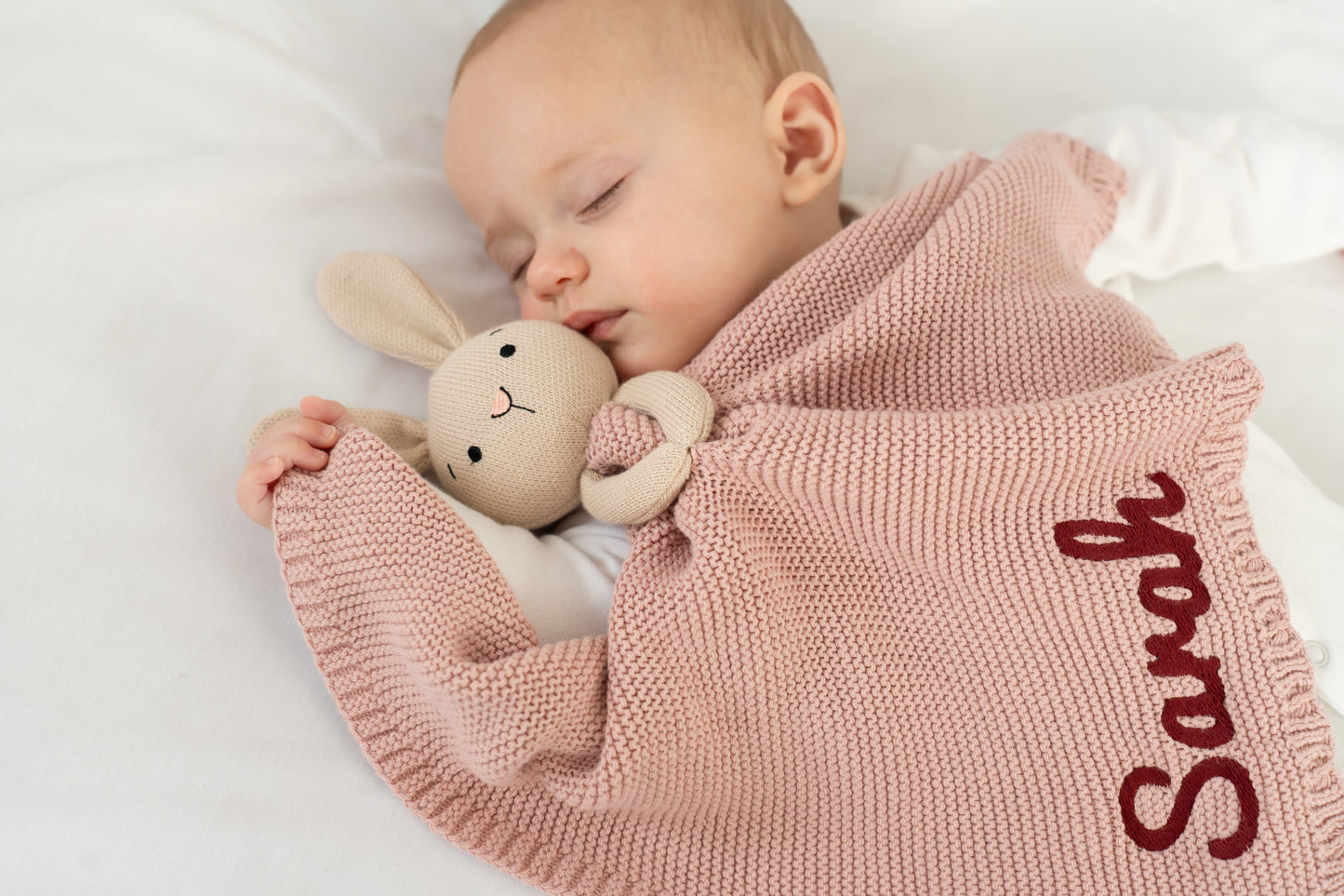 Personalized Soft Knit Cotton Bunny Lovey