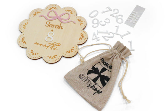 Personalized Wooden Monthly Milestone Cards