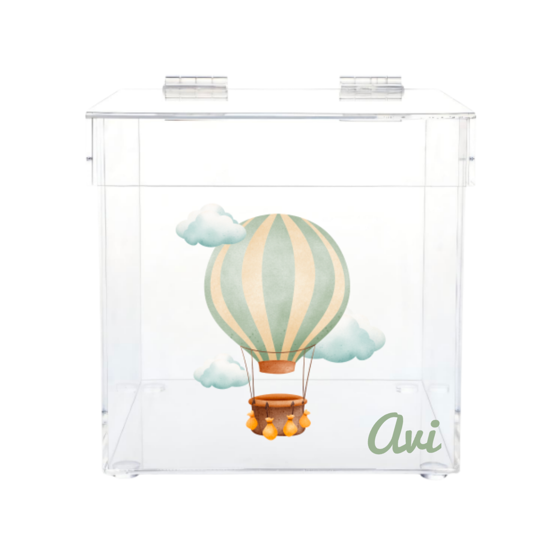 Personalized Lucite Kippah & Accessories Box