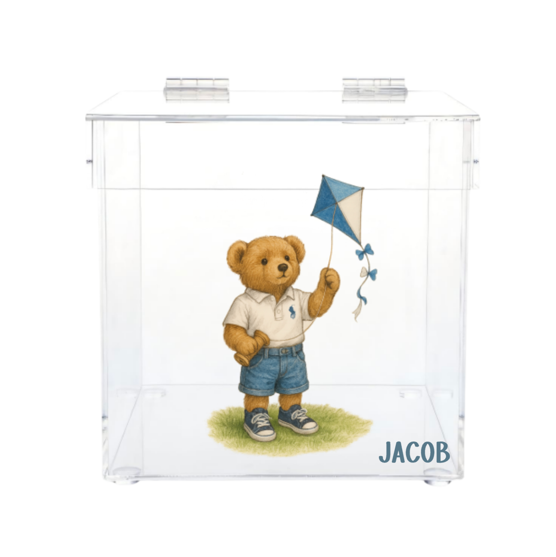 Personalized Lucite Kippah & Accessories Box