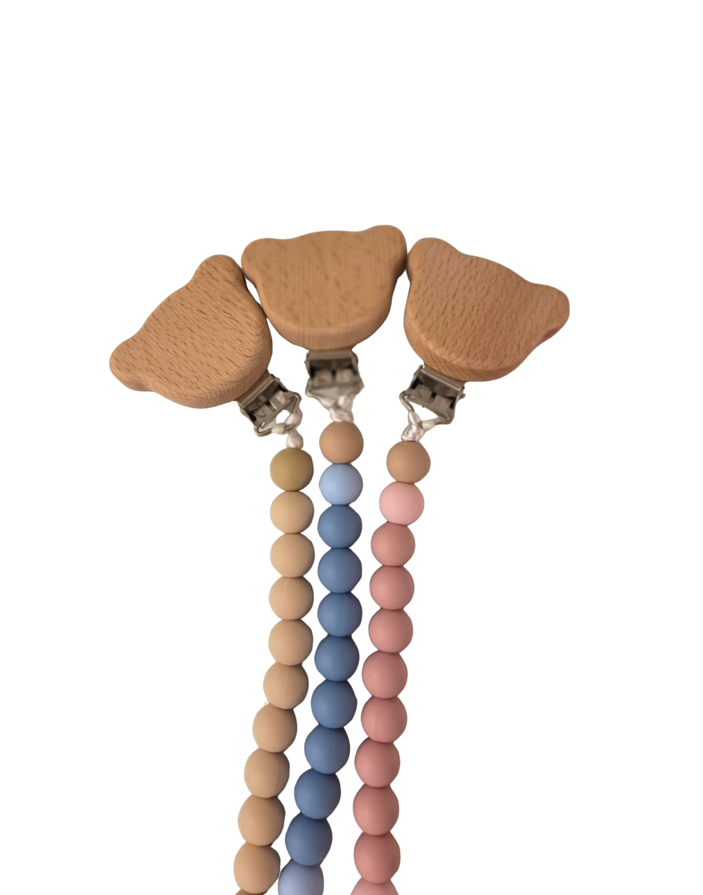 Personalized Wooden & Silicone Pacifier Clip – Teether Combo