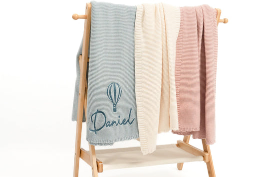 Personalized Soft Knit Cotton Baby Blanket