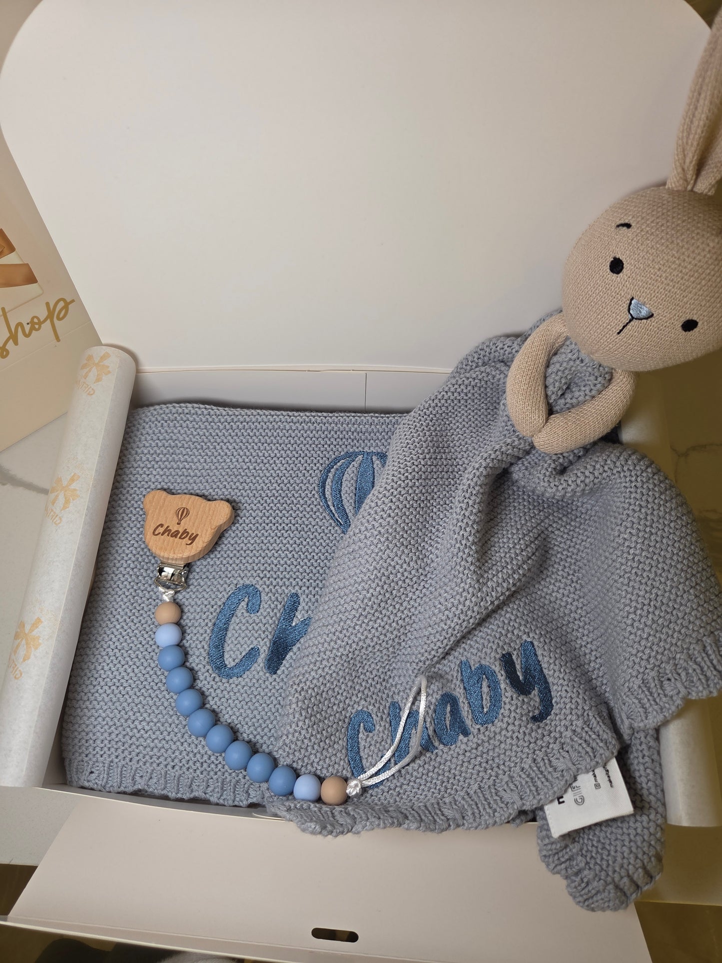 Personalized Wooden & Silicone Pacifier Clip – Teether Combo
