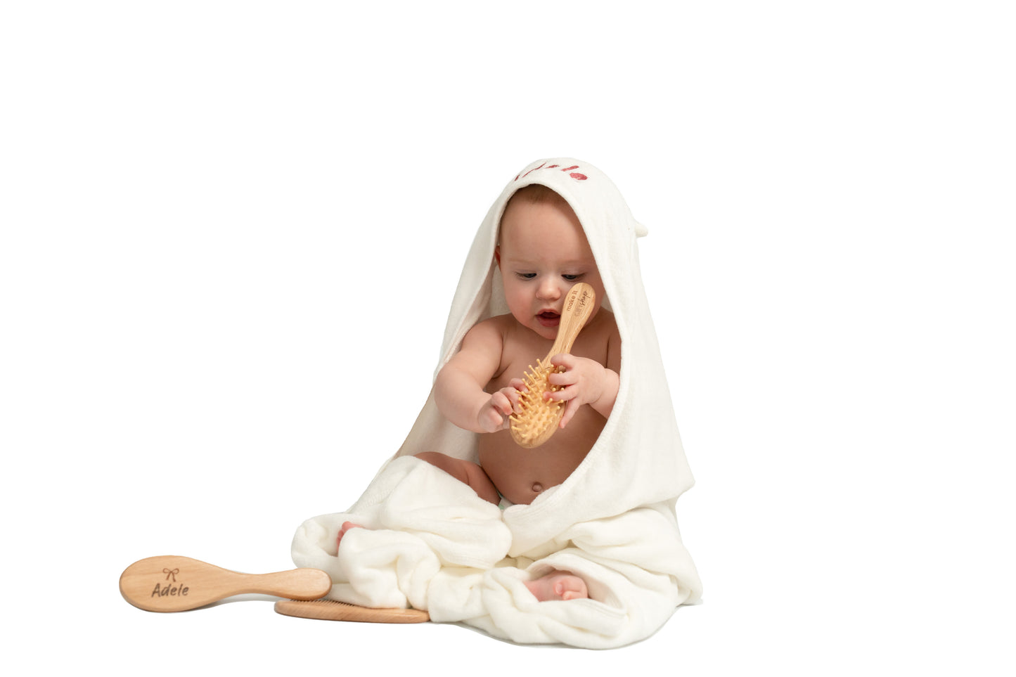 Engraved Baby Brush Set – Soft Goat Hair & Beechwood